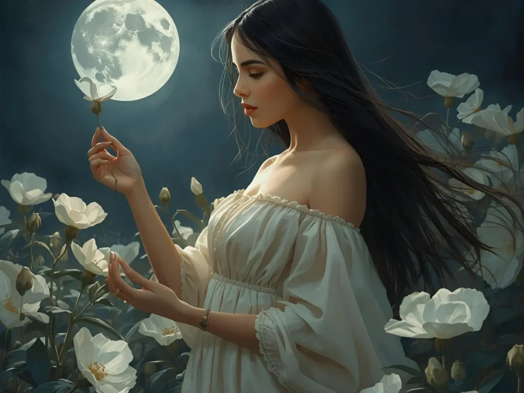Moon Flower Drawing