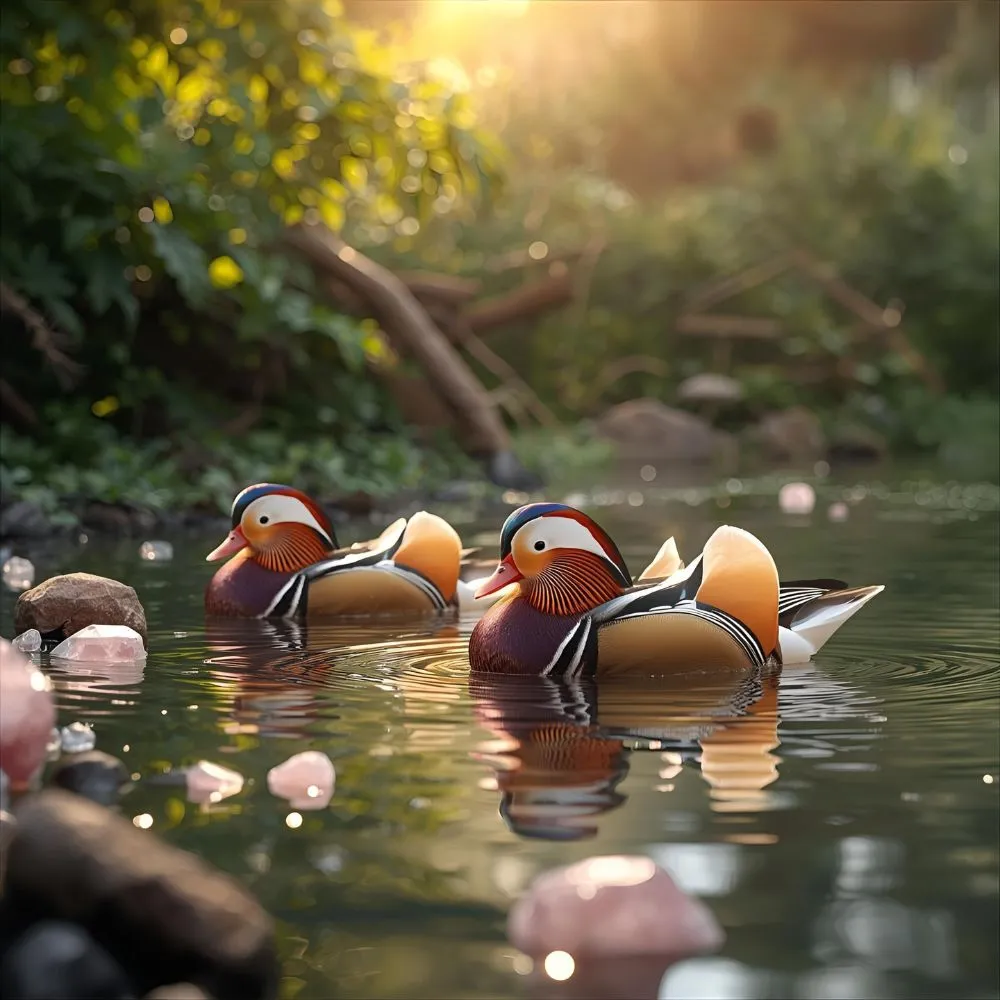Mandarin Duck Rose Quartz