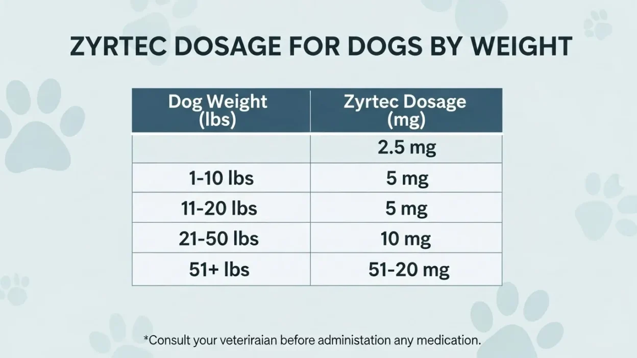 Zyrtec Dose for Dogs By Weight